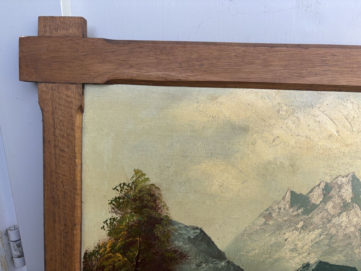 Gemälde: Gemälde, signiert, Berglandschaft, Holzrahmen, 1978. – Gebraucht aus Frauenfeld von Fubech 4