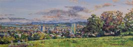 Gemälde Landschaften von Zürich  Kaferberg