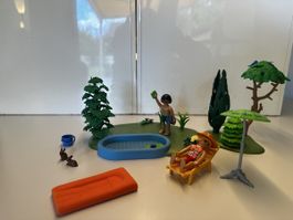 Playmobil Set Schwimmbad mit Figuren gebraucht