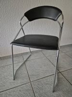 Stuhl Metall schwarz mit Kunstlederbezug gebraucht