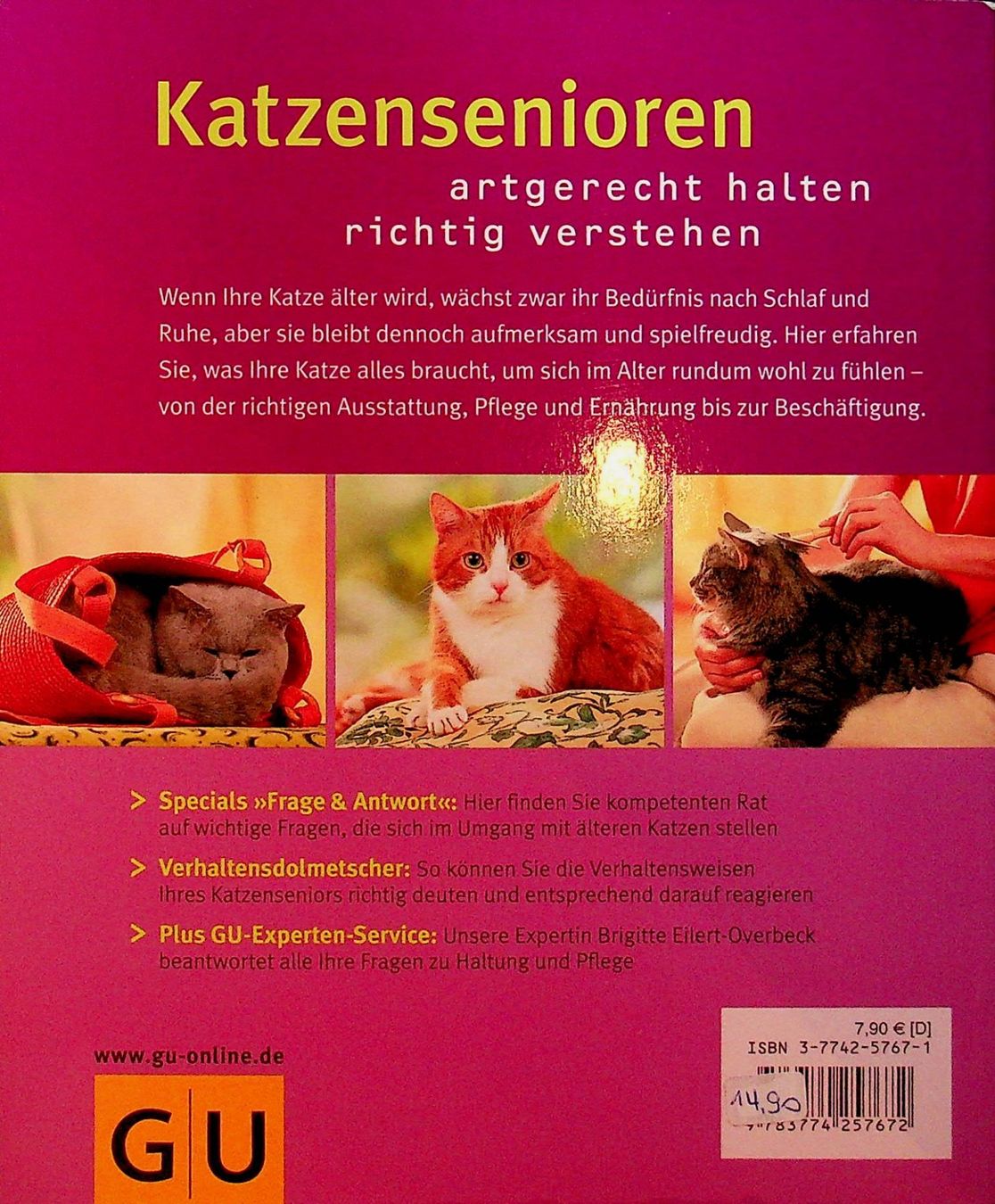 Libri: Brigitte Eilert - Overbeck Katzensenioren GU Tierratgeber – Usato da Reitnau venduto da Zaomir 3