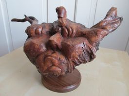 Skulptur: Fabelwesen/ Waldgeist / Waldtroll aus Holz