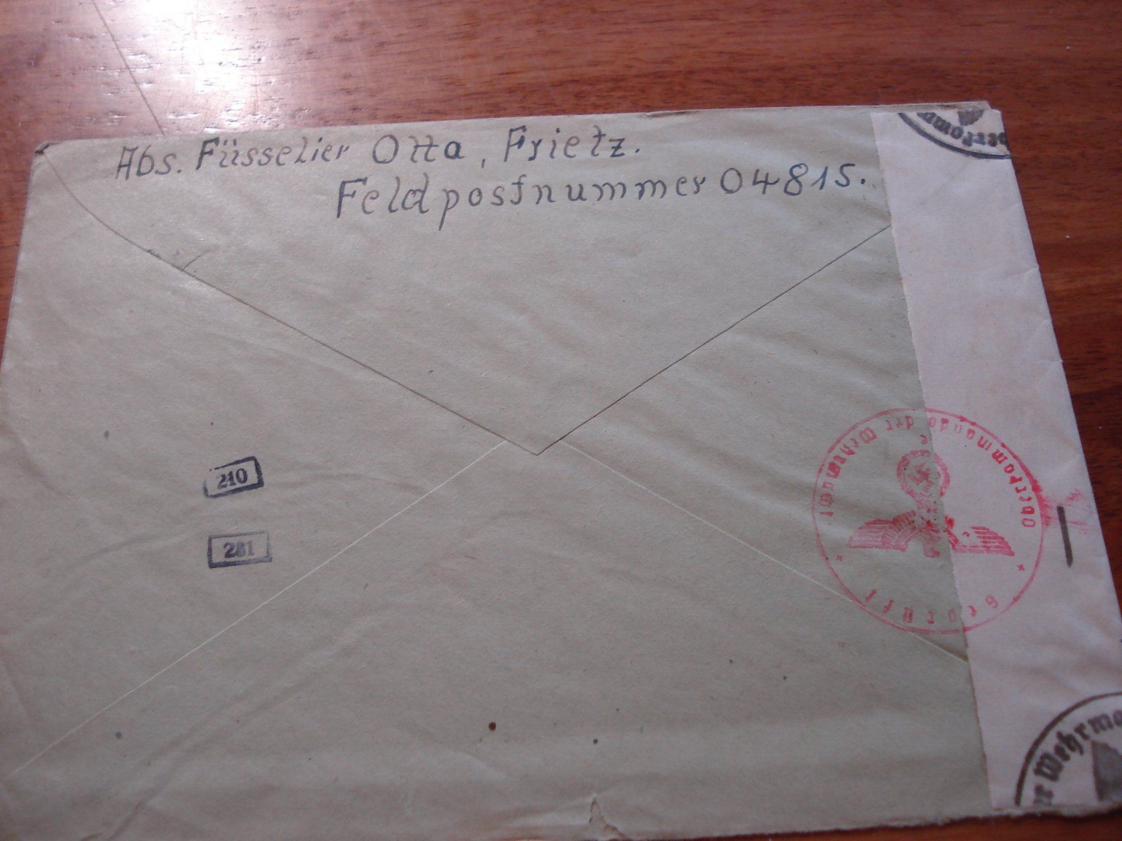 Alle Briefmarken: Luftfeldpost 1942, nach Winterthur, Zensur – Gebraucht aus Niederwil AG von morostahu 3
