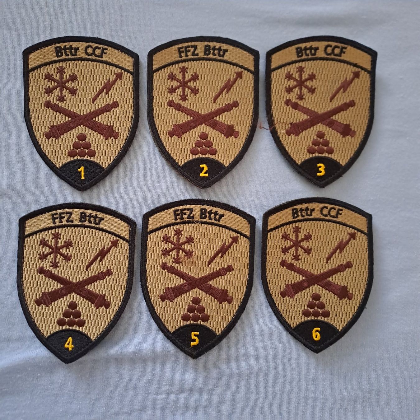 Schweizer Armee Placchette & Badge: FFZ Bttr 1 bis 6 – Nuovo (secondo la descrizione) da Gipf-Oberfrick venduto da Mig_29