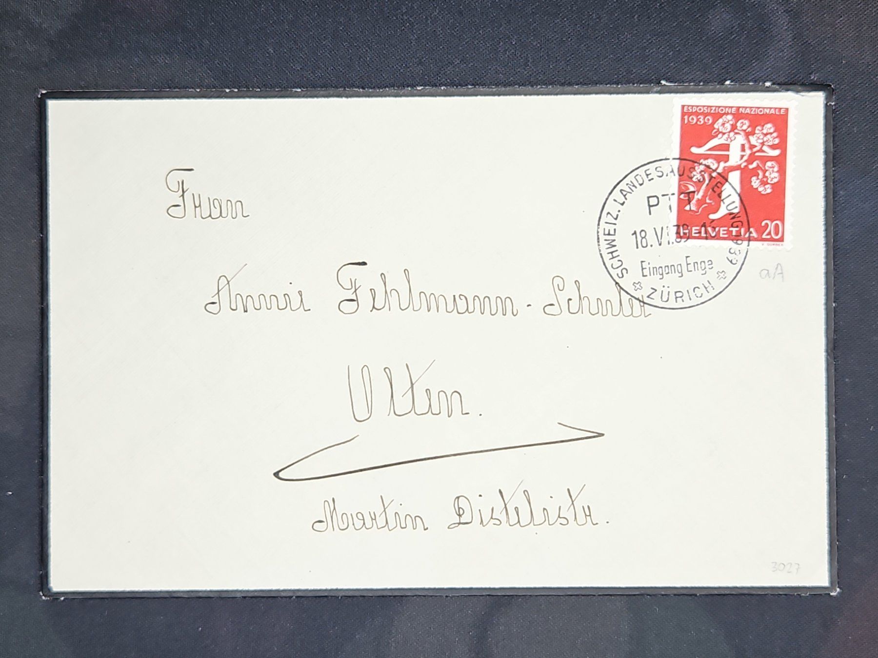 Tutti i francobolli: CL23 Enveloppe + Timbre Suisse 1939 – Usato da Cousset venduto da Patrick_Collections