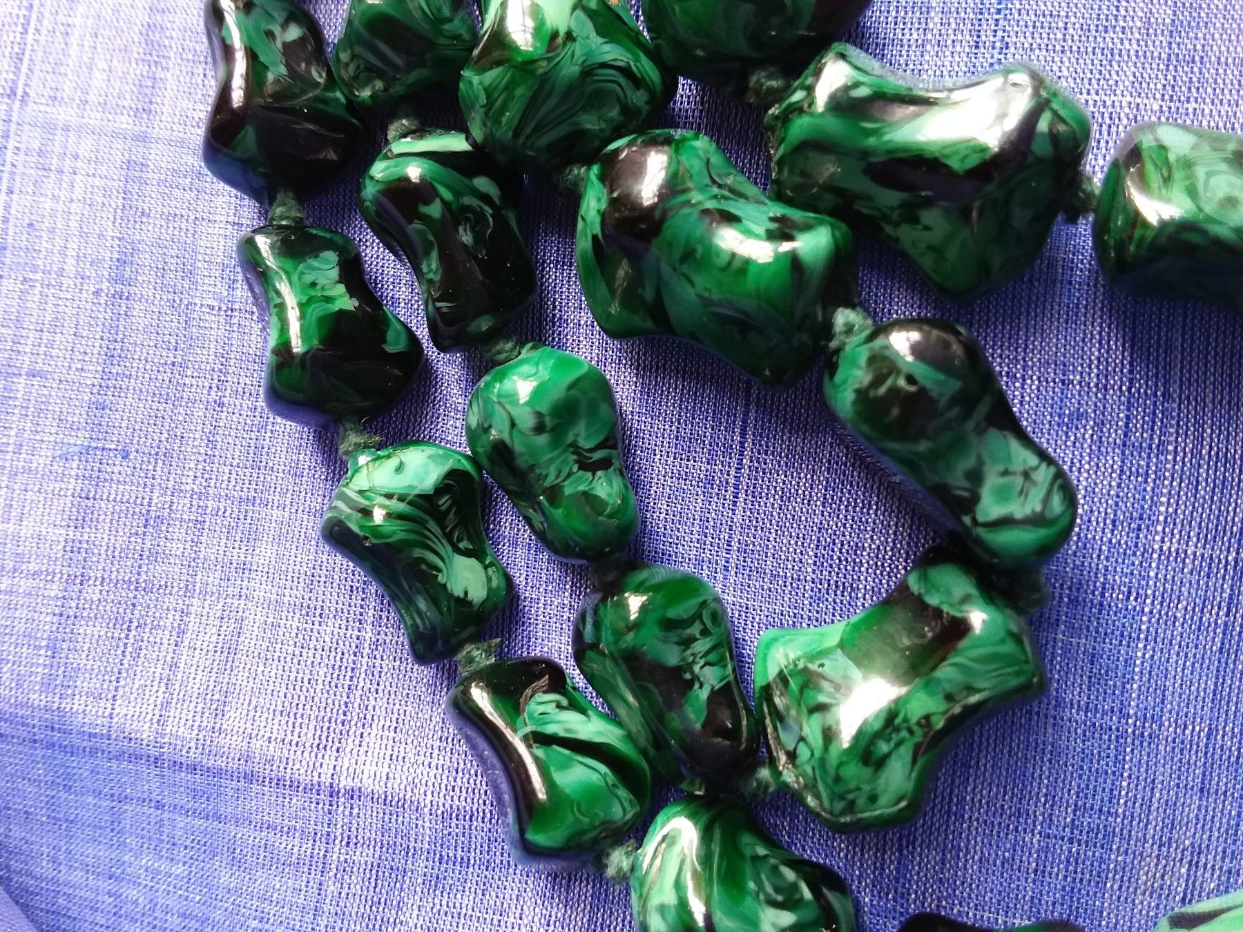 Murano Ketten: Vintage alte MURANO Malachit Glas Halskette Collier – Gebraucht aus Zürich von helsan 3