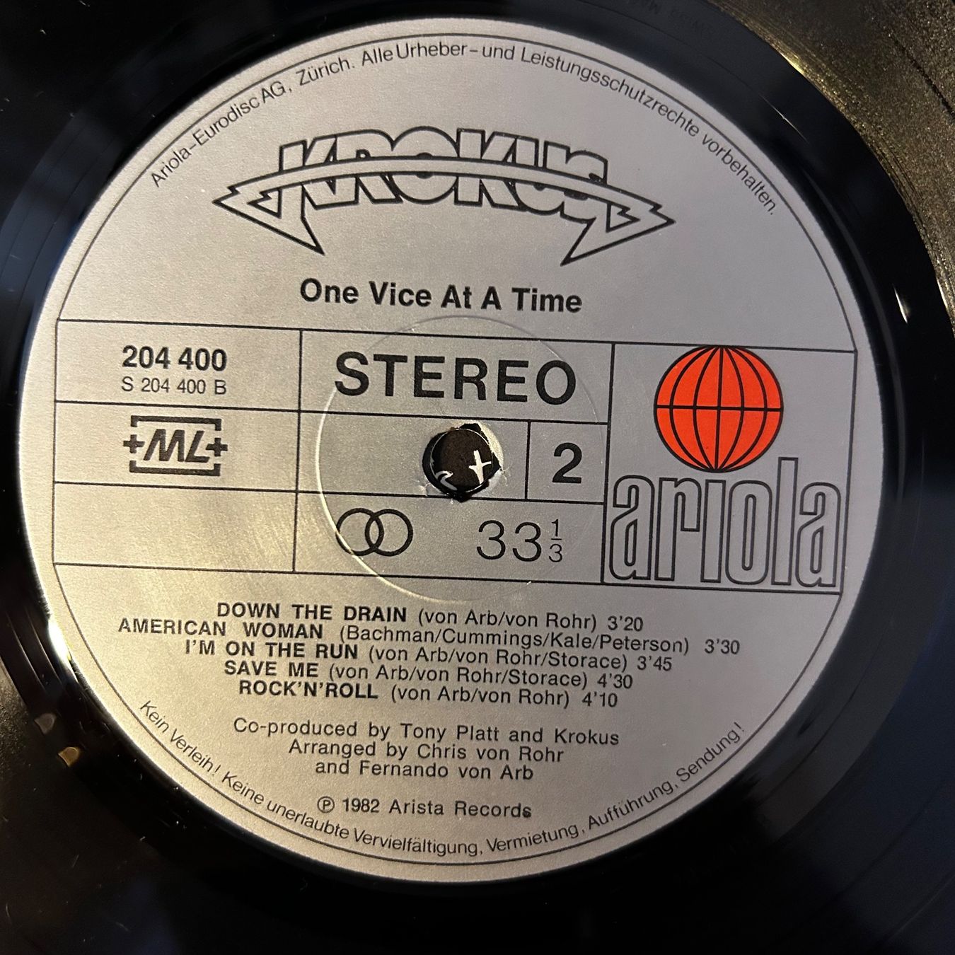 Dischi in vinile: Krokus - One Vice At A Time, Vinyl LP – Usato da Aesch BL venduto da BlueMusicRecords 5