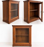 Antike Vitrine klein aus Holz mit Glastür und Schloss