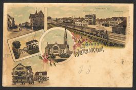 Wetzikon farbige Lithografie 5 Bilder