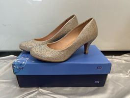 Fabulicious Pumps Gr 37 Gold mit Strass Neu