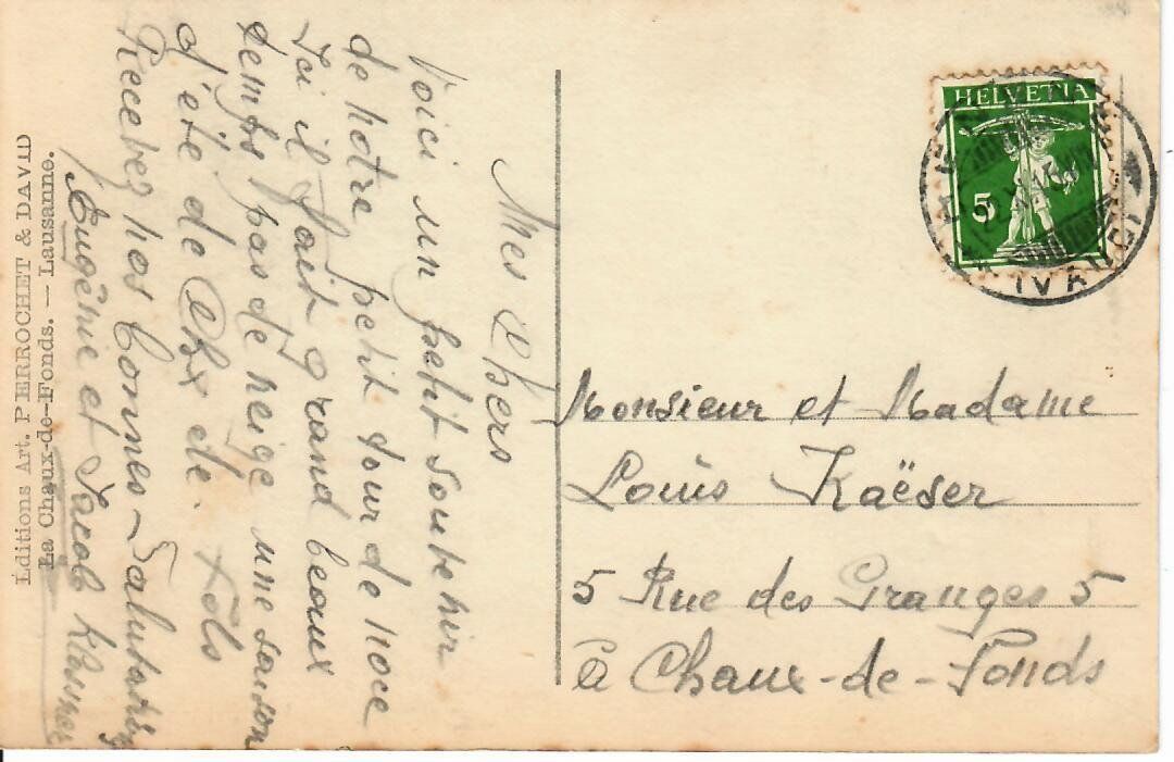 Cartoline postali: Ouchy  1916 – Usato da Hochdorf venduto da Ziegel-16 1