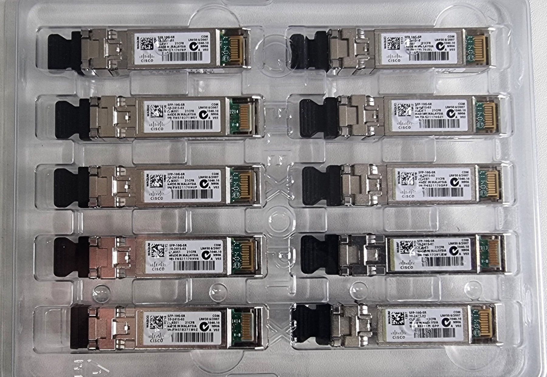Cisco Laufwerke & Adapter: 10 x Cisco SFP-10G-SR – Gebraucht aus Ruggell von ONLINE-2-ME