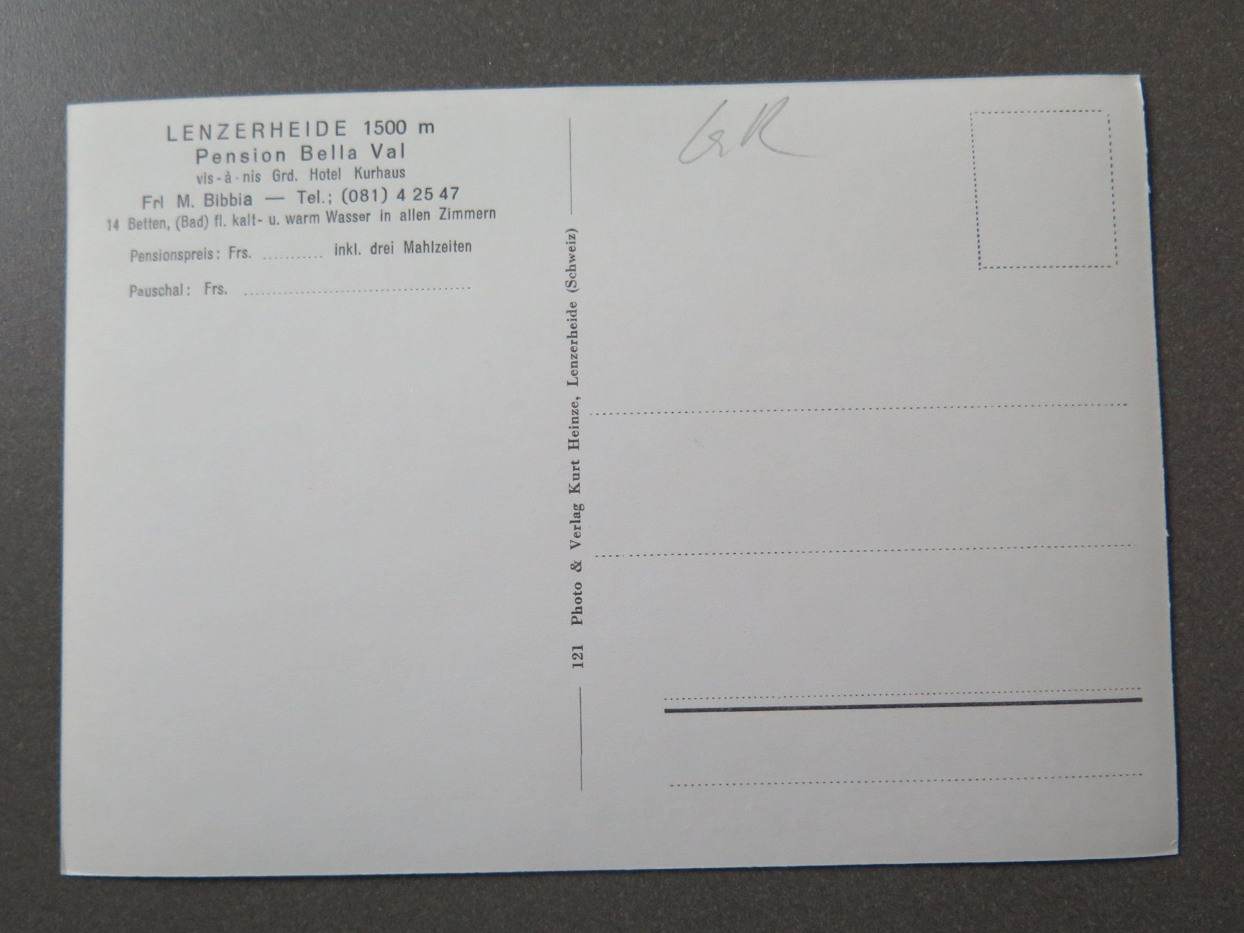 Cartoline postali: LENZERHEIDE - PENSION BELLA VAL – Usato da Wittenbach venduto da lipasal 2