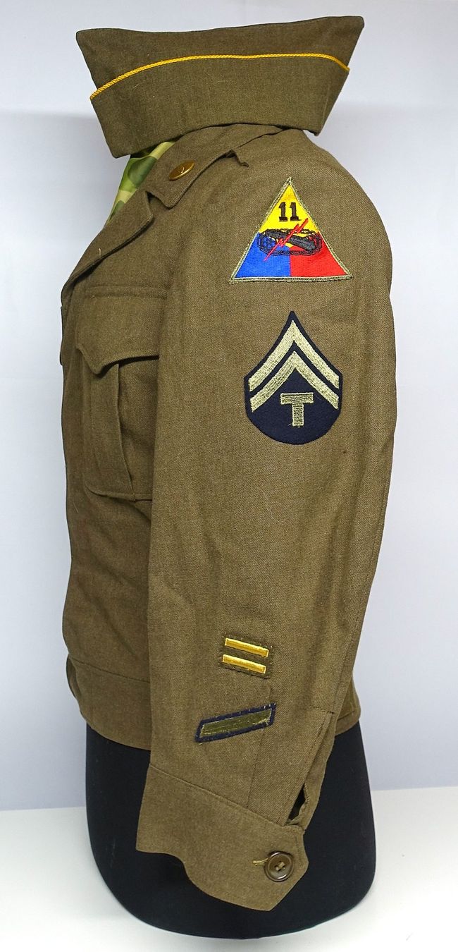 Uniformi: US Army Uniform Ike Jacket Panzer 11th Armored Div.  2. WK – Usato da Kappelen venduto da Marmoe 2