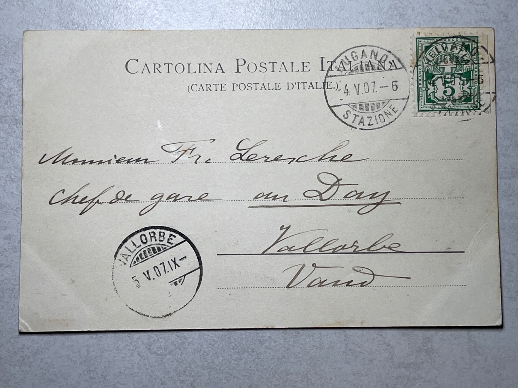 Cartoline postali: Alte Ansichtskarte Bellagio, Panorama S.Martino, 1905 – Usato da Strengelbach venduto da Aschatan5 1