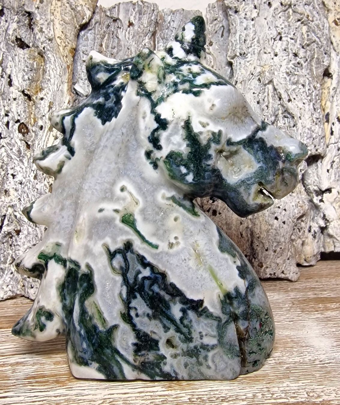 Minerali & Pietre curative: Einhorn aus Moosachat 630g – Nuovo (secondo la descrizione) da Matzingen venduto da Shay_Crystalz 2