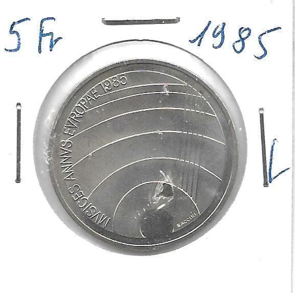 Tutti le monete: Monnaies Suisse 5 fr 1985 – Usato da Muraz (Collombey) venduto da Resine