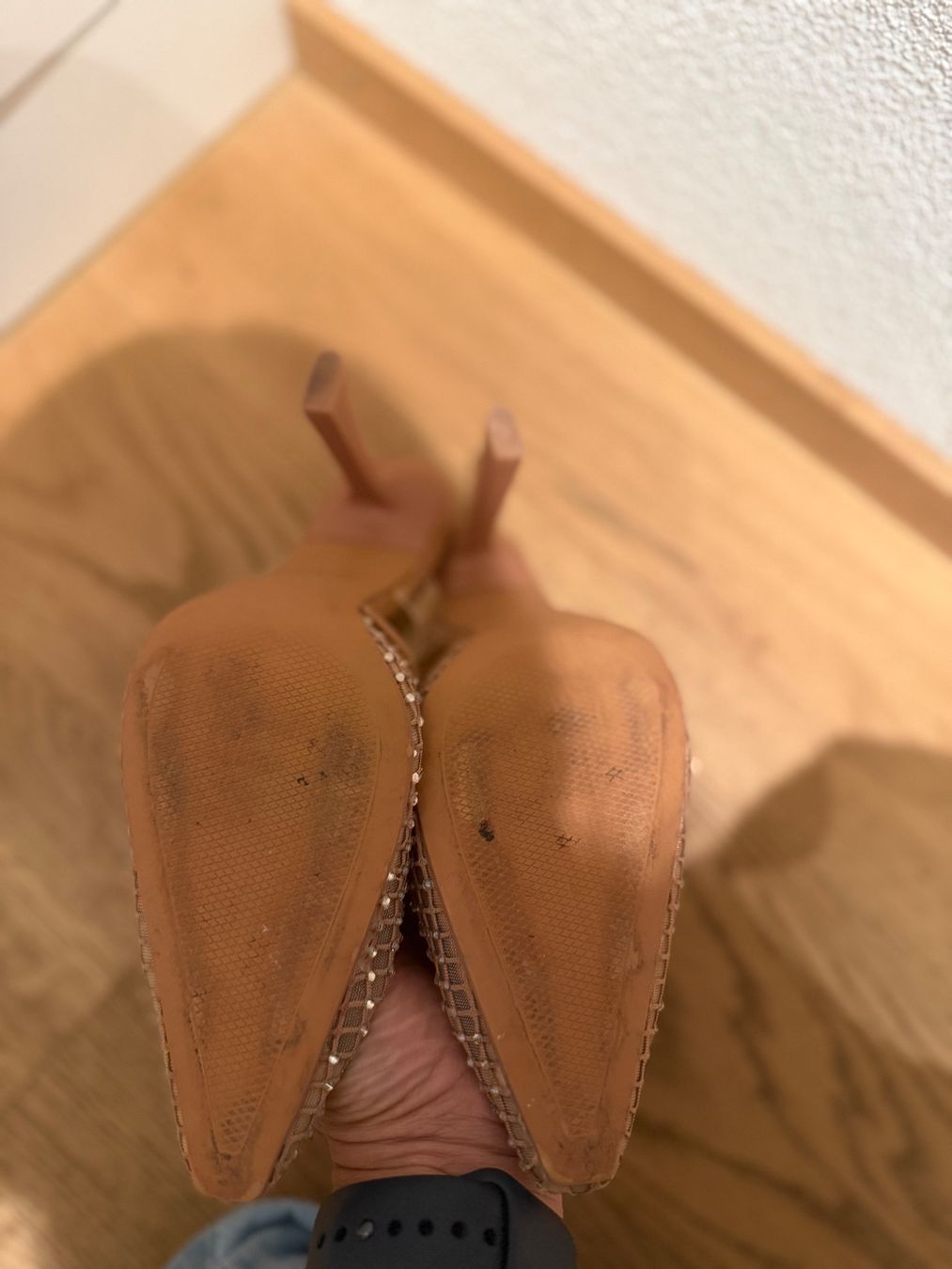 Zara Damenschuhe: Zara Pantoletten mit Strass beige 37 – Gebraucht aus Müllheim Dorf von Di.di90 1