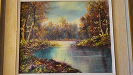 Tableau d'art paysage signé A. Auberson