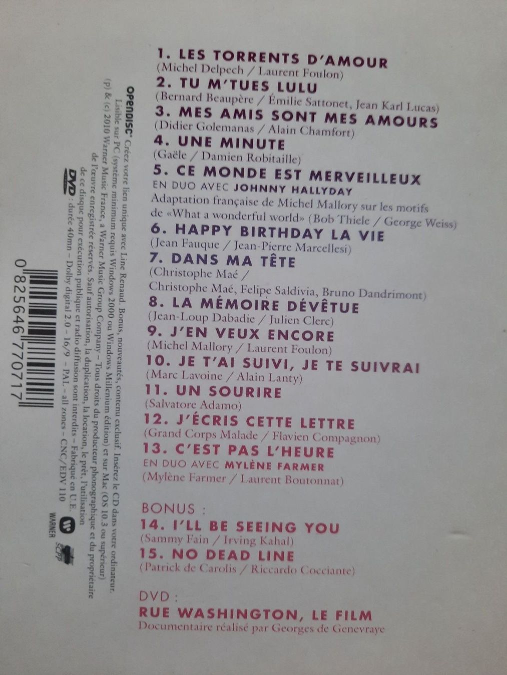 CDs: CD Line Renaud - Rue Washington – D'occasion à Pully par bro_n52j 2
