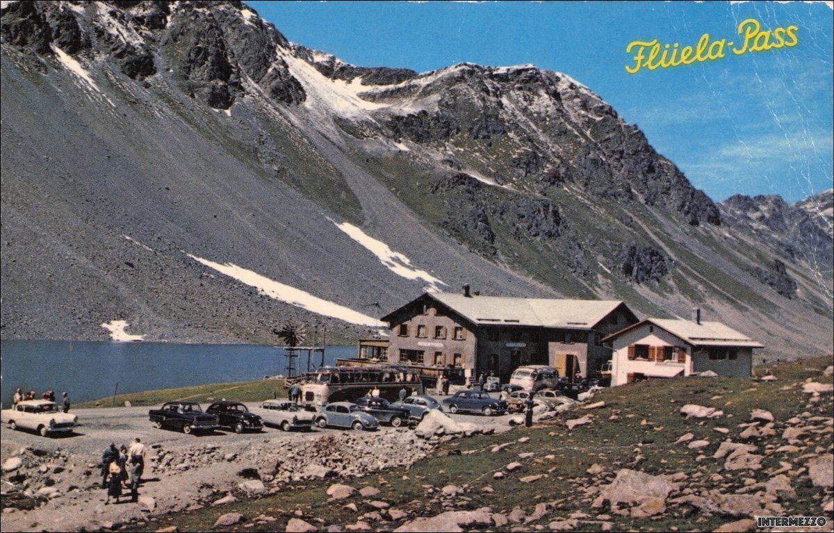 Cartes postales: Flüela // Autos Oldtimer Bus – D'occasion à Basel par intermezzo12