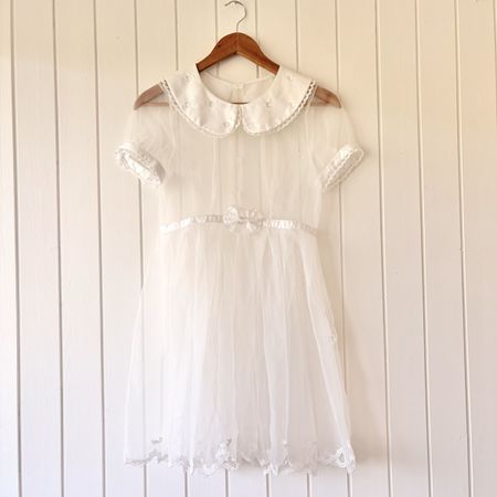 Lolita Peterpan Collar Sheer White Dress Fairycore