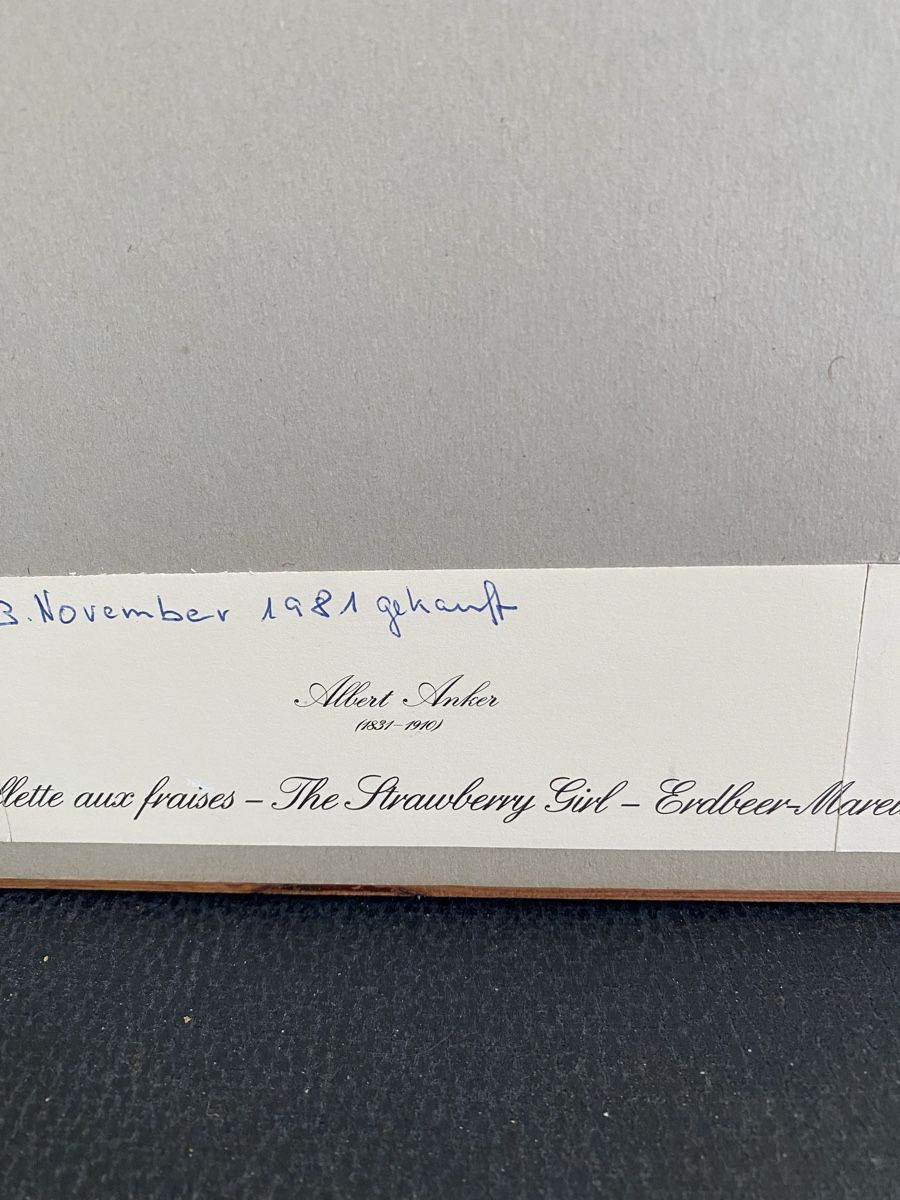 Poster & Bilder: Original Albert Anker Druck - Erdbeermädchen, Top! – Gebraucht aus Wilen b. Wollerau von mad_2dgb 3