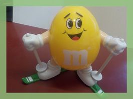 M&M gelb Ski, Winter Dekoration, Sammlerstück, Top!