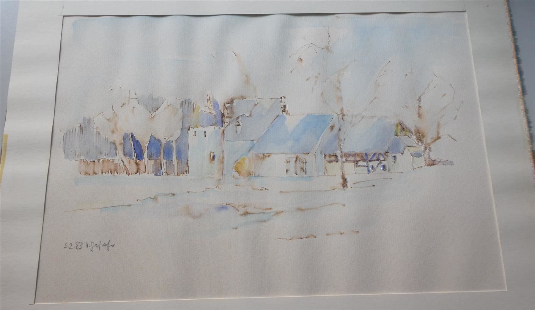 Dipinti: Gemälde Aquarell Bauernhaus Gehöft 83 – Usato da Frauenfeld venduto da ZAZ12 5