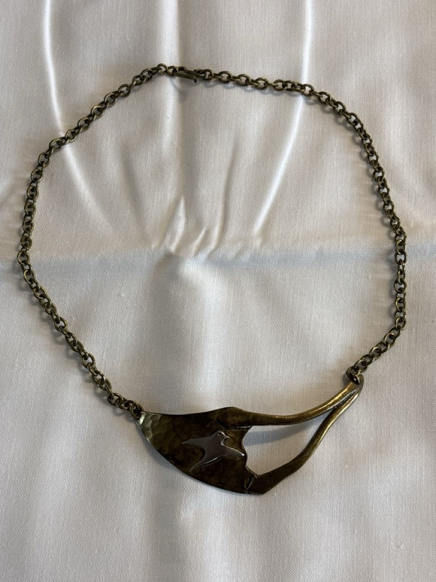 Catenine: Halskette mit Vogelmotiv bronzefarben modeschmuck – Usato da Thun venduto da Gitarre-1