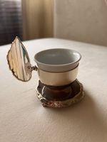 Espresso Tasse mit Untersetzer & Achat ☕️ neuwertig! 6-Teili