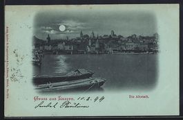 Mondschein-AK Luzern, Blick auf die Alts