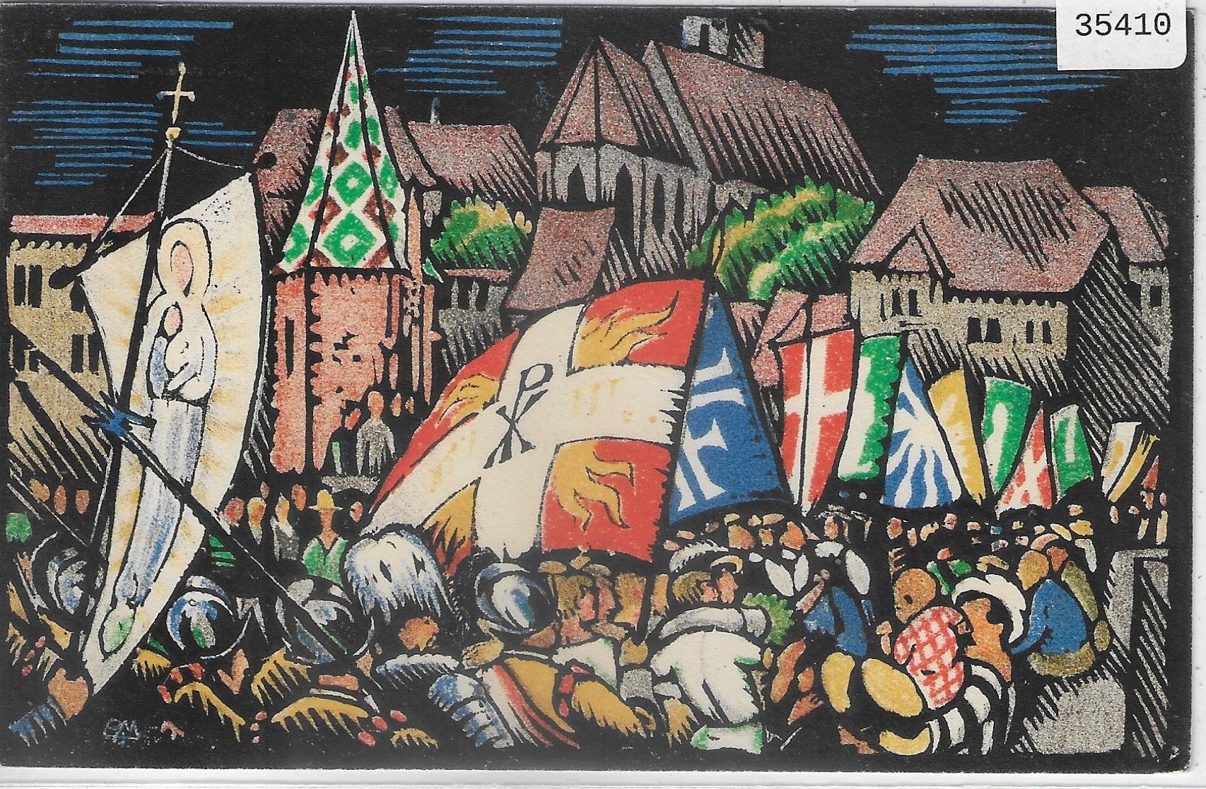 Ansichtskarten: V. Schweiz. Katholikentag Basel 9.-12. August 1924 – Gebraucht aus Ettingen von Kartenplanet