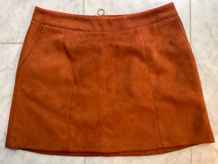 Velourleder Rock kurz mit Seitentaschen Gr.M terracottabraun