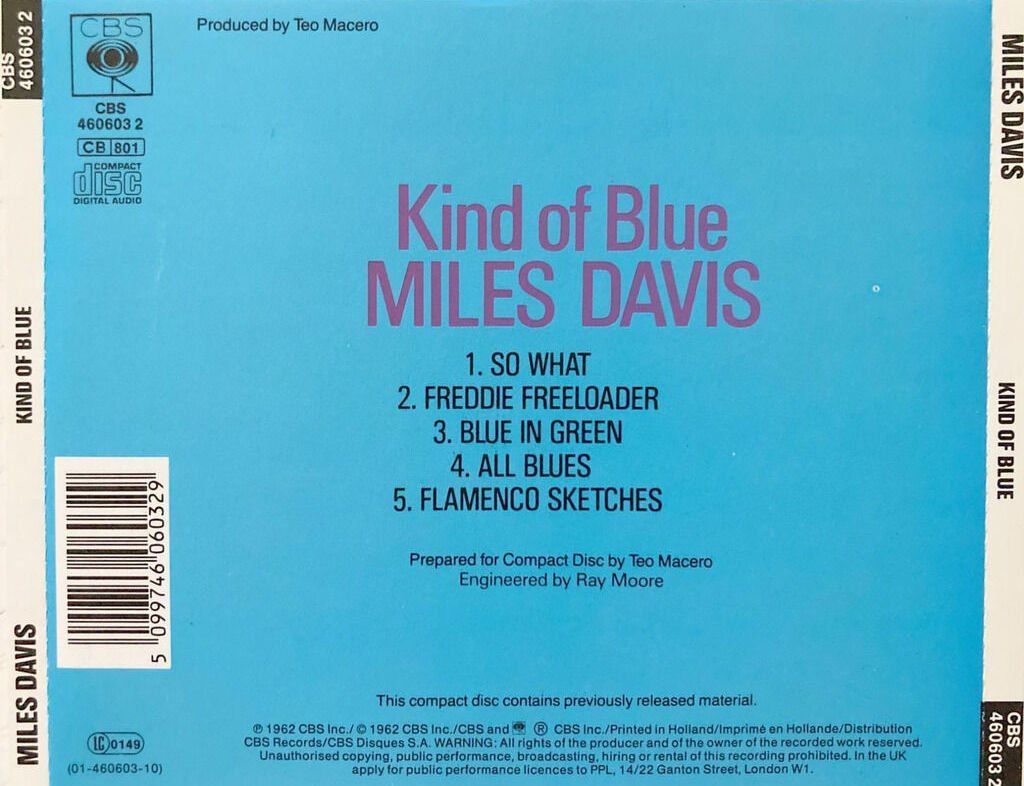 CD: MILES DAVIS - KIND OF BLUE – Usato da Bottens venduto da hotter-than-hell 1