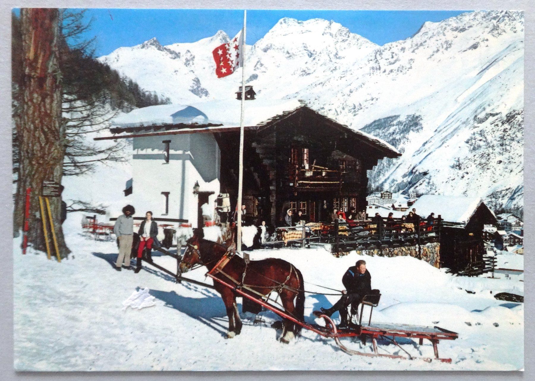 Ansichtskarten: Restaurant Schäferstube, Saas-Fee – Gebraucht aus Fétigny von Billy2miny