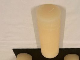 Restposten Kerzen 8x22cm, creme raureif 950 Gramm/OVP