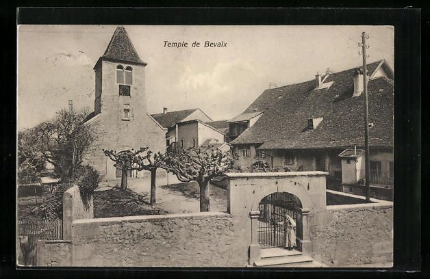 Cartes postales: AK Bevaix, Le Temple, 1911 – D'occasion à Berlin par bartko-reher