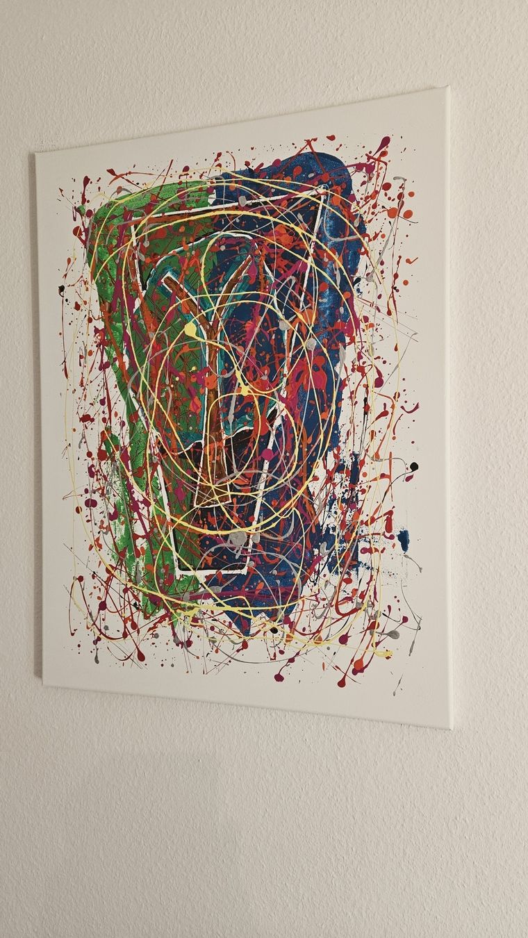 Dipinti: Peinture abstraite moderne sur toile multicolore – Nuovo (secondo la descrizione) da Le Locle venduto da fab_c9hh 2