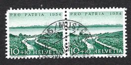 Pro Patria 1954 - 10+10 Rp., gestempelt