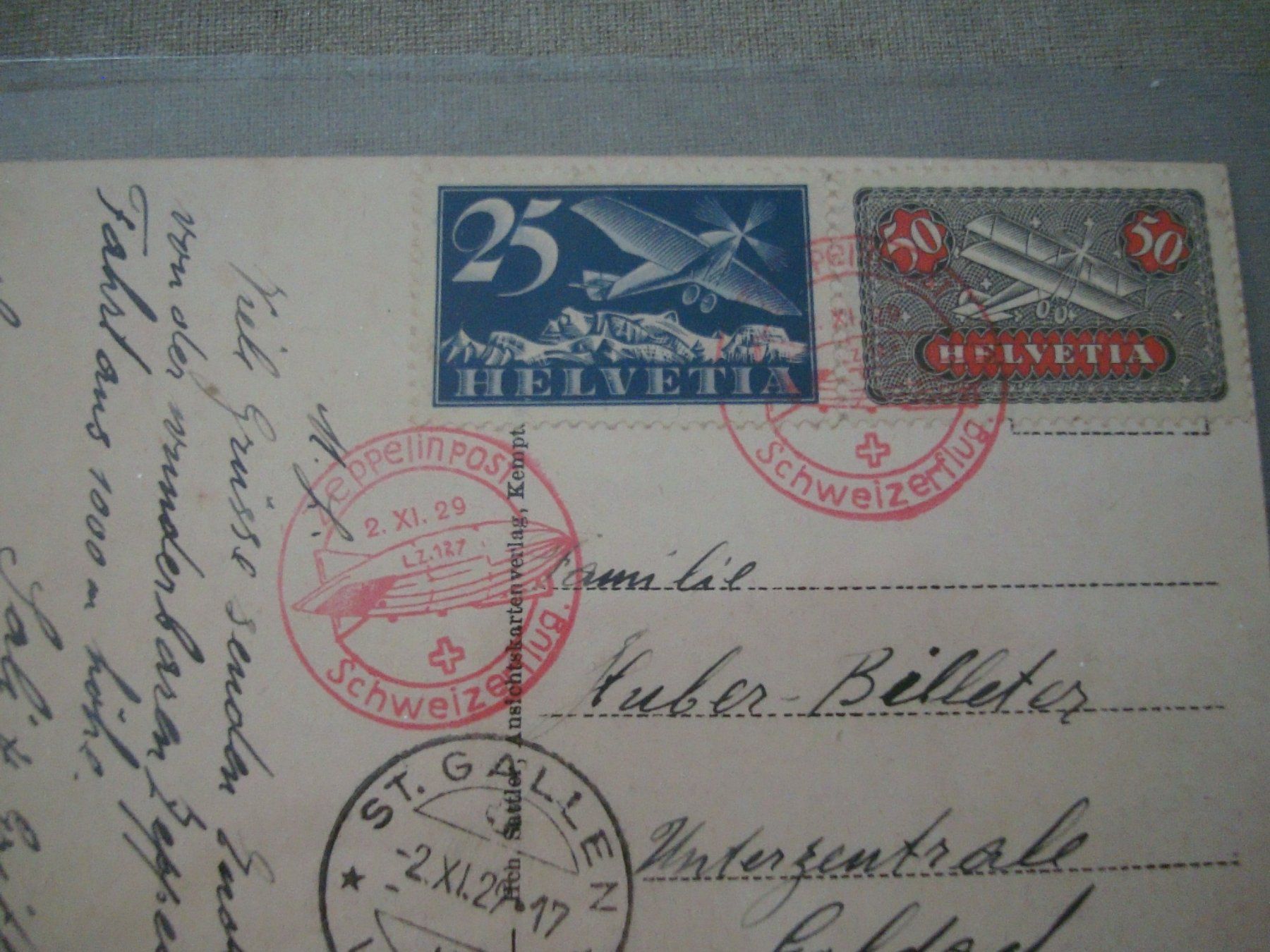 AK - Zeppelin Post - Schweizerflug - 2.XI.29 (Gebraucht) in Neuenegg ...