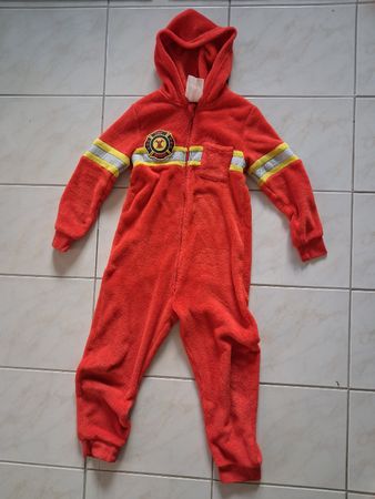 Kinder Einteiler Feuerwehrmann Grösse 122/128