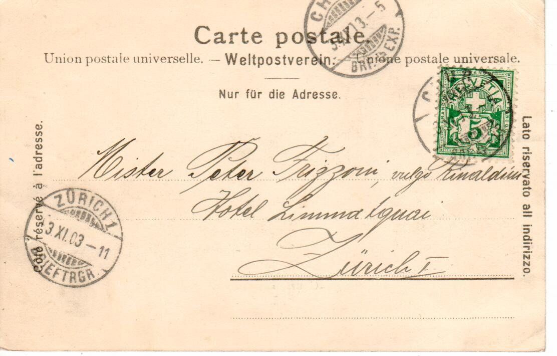 Cartoline postali: Chur - Kantonsschule 1903 – Usato da Wolhusen venduto da Curver9 1