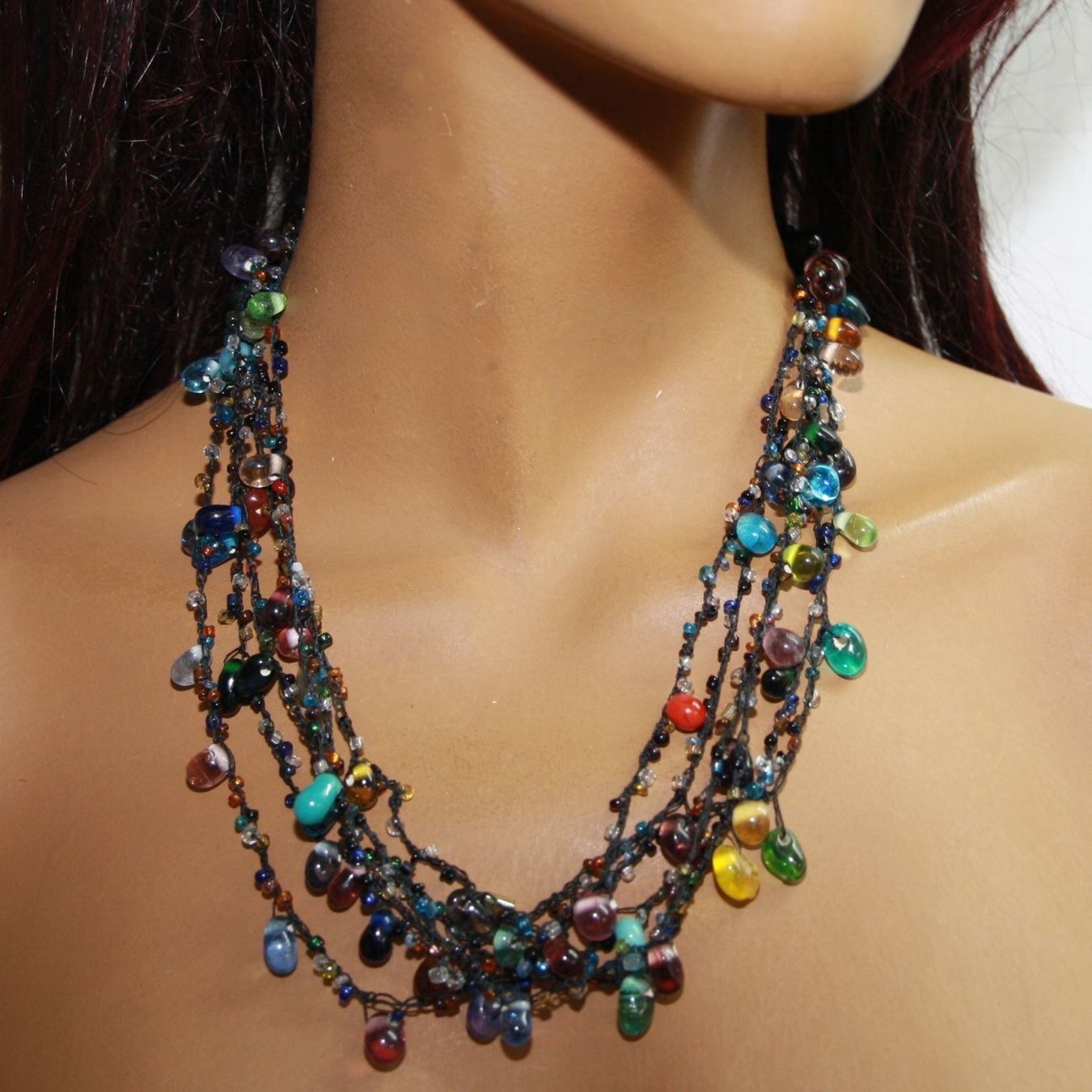 Ketten: Glasperlenkette Collier Kette Bunt Halskette Glas – Neu und originalverpackt aus Bad Salzdetfurth von Weltenbummler-Shop 3