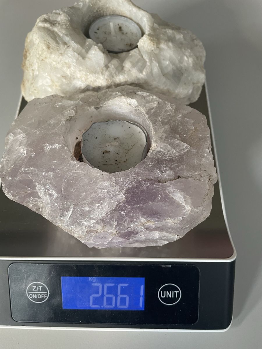 Pietre preziose: Amethyst und Quarz Teelichter – Usato da Mollis venduto da Romana1978 3