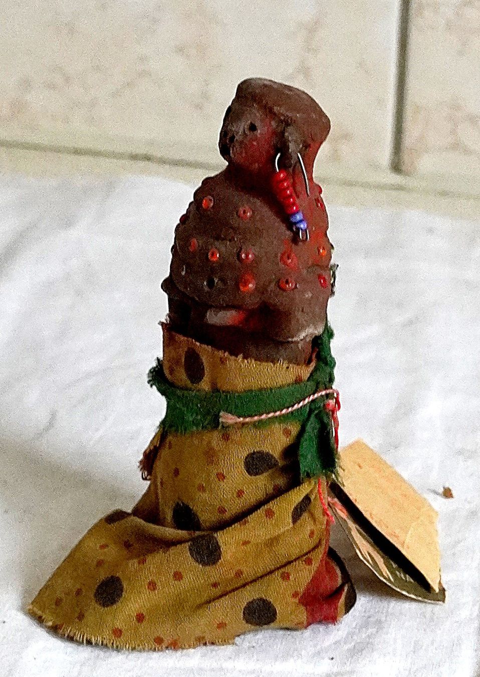 Statuette: Afrikanische Tonfigur mit Rock – Usato da Baar venduto da 2cvbaar 3