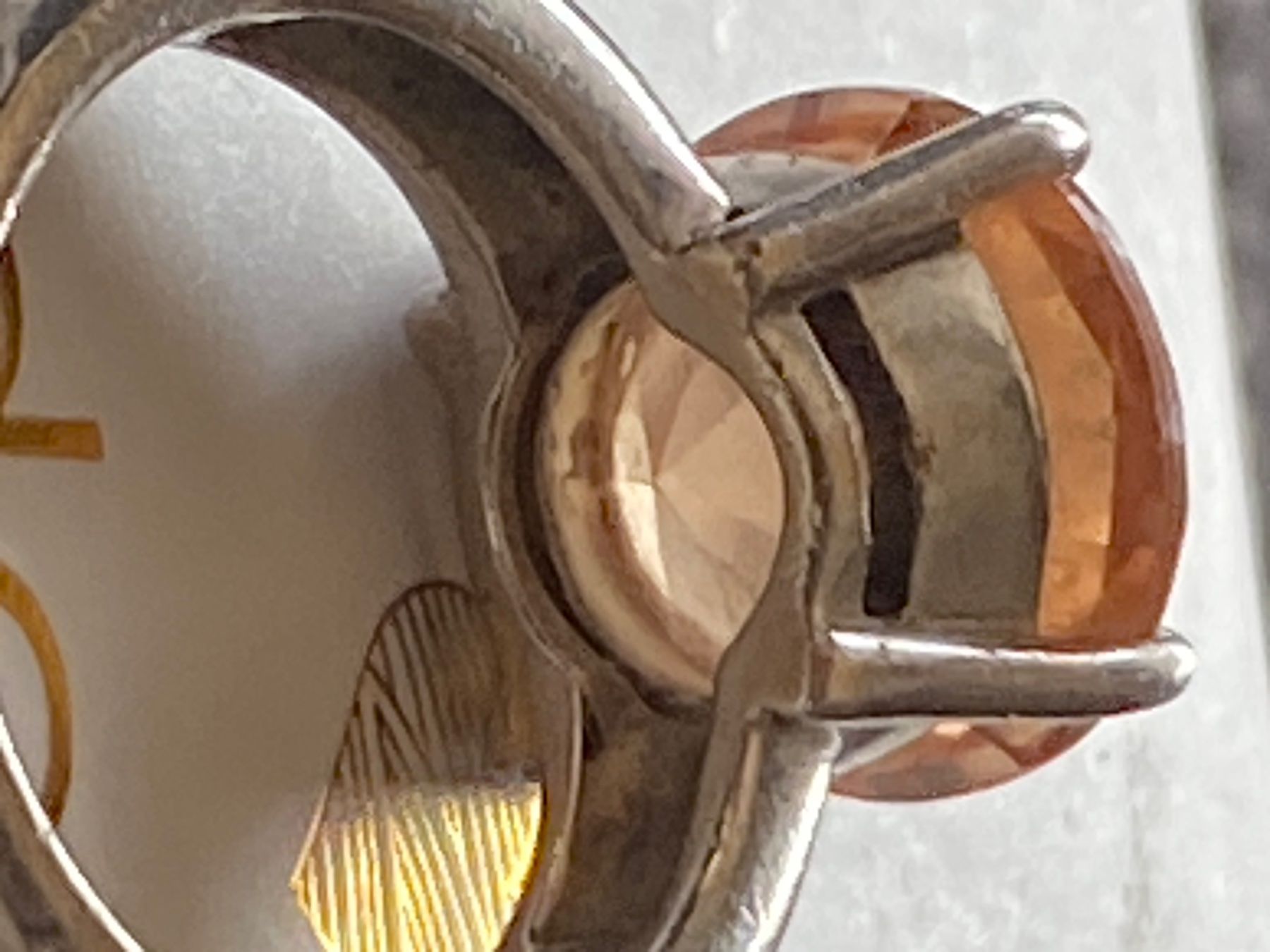 Anelli: Sterling Silber Ring mit Grosse Citrin  Stein 52g – Usato da Läufelfingen venduto da Alles_Garantie 6