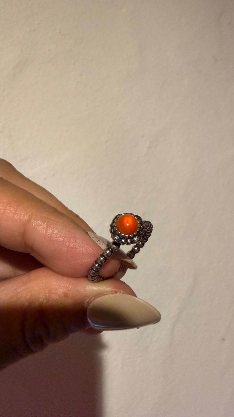Pandora Anelli: Original Pandora Ring mit orangem Stein - elegant & zeitlos – Nuovo (secondo la descrizione) da Niederrohrdorf venduto da gigerch 8