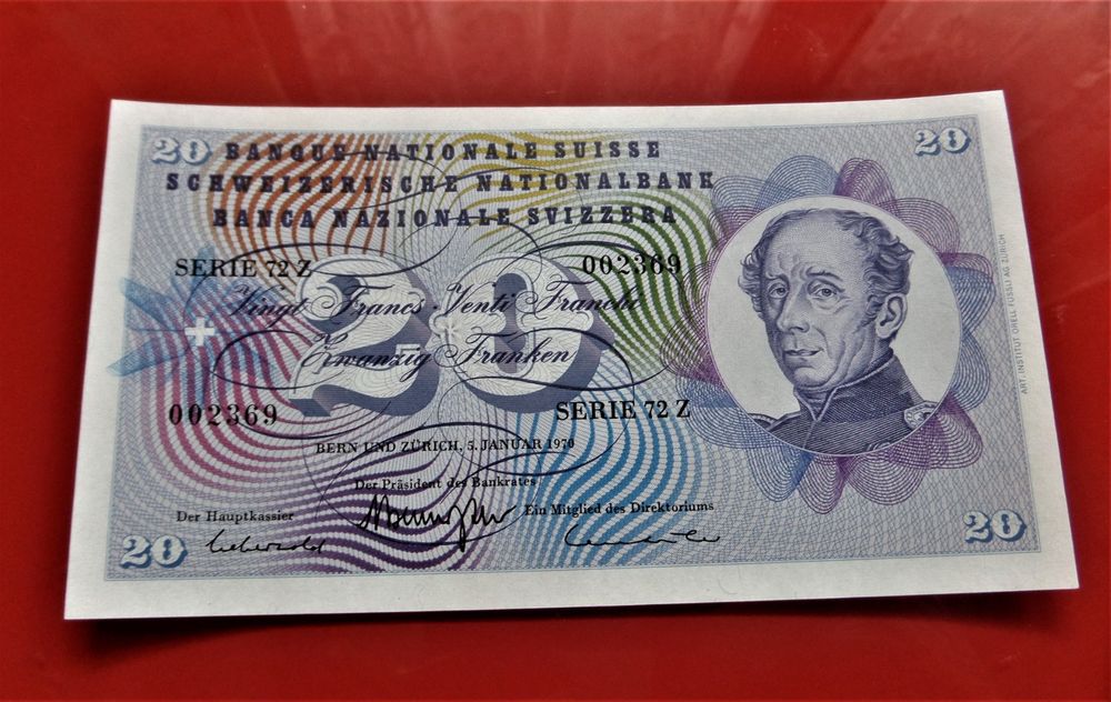 TOP neuwertige CH 20 Fr. NOTE 5. Jan. 1970 neu | Kaufen auf Ricardo