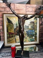 Moderne Bronze Figur „Männlicher Akt“ 61 cm Hoch